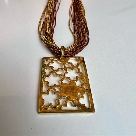 Floral Statement Necklace on Multi Cords - Picture 9 of 12